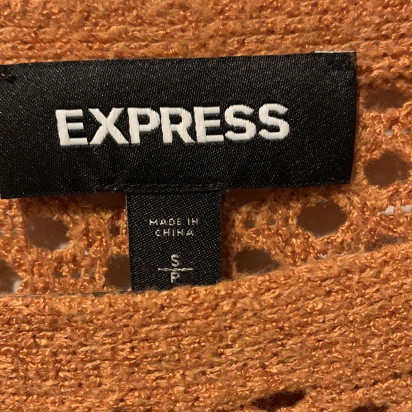Express orange mesh sweater size small - Picture 3 of 5